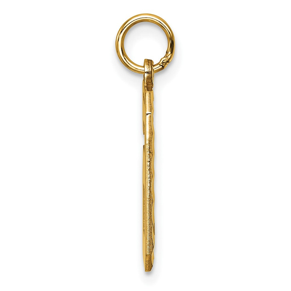 10K Gelbgold 10ky Casted Groß Diamantiert Zahl 6 Charm