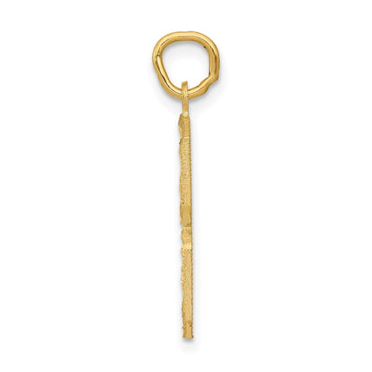 10K Gelbgold 10ky Casted Groß Diamantiert Zahl 8 Charm