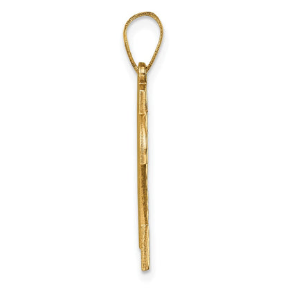 10K Gelbgold 10ky Casted Groß Diamantiert Zahl 24 Charm