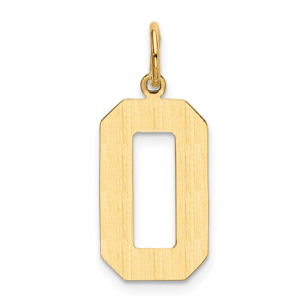 10K Gelbgold Groß Poliert Zahl 0 Charm