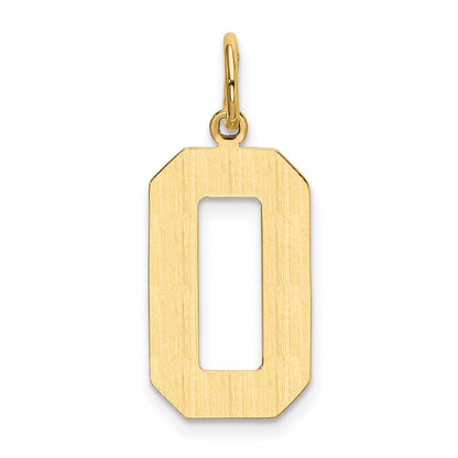 10K Gelbgold Groß Poliert Zahl 0 Charm