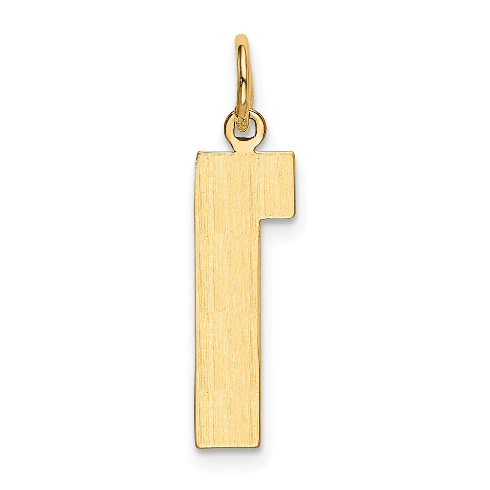 10K Gelbgold Groß Poliert Zahl 1 Charm
