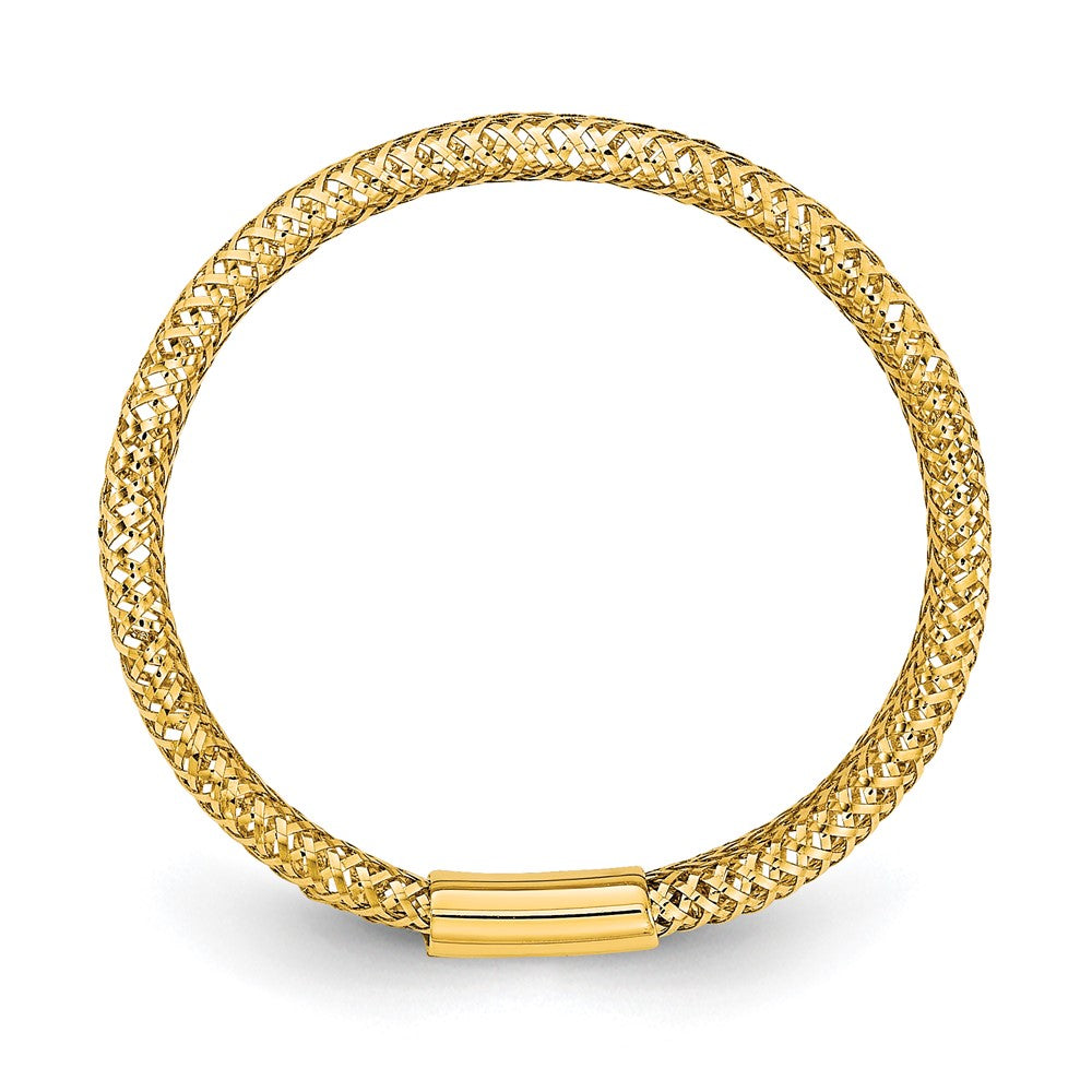 10K Gelbgold Poliert/textured Dehnbar Ring