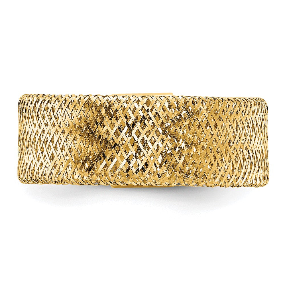 10K Gelbgold Poliert/textured Dehnbar Ring