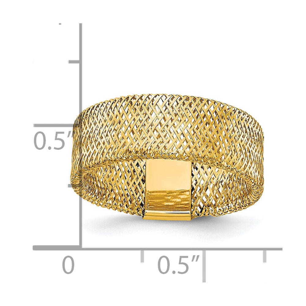 10K Gelbgold Poliert/textured Dehnbar Ring