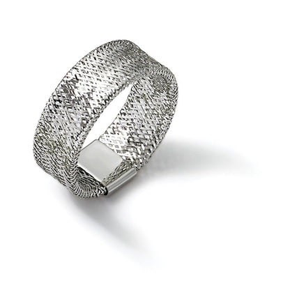 10K Gelbgold Weiß Rhodium Beschichtung Dehnbar Ring