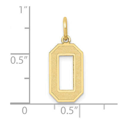10K Gelbgold Mittel Satiniert Zahl 0 Charm