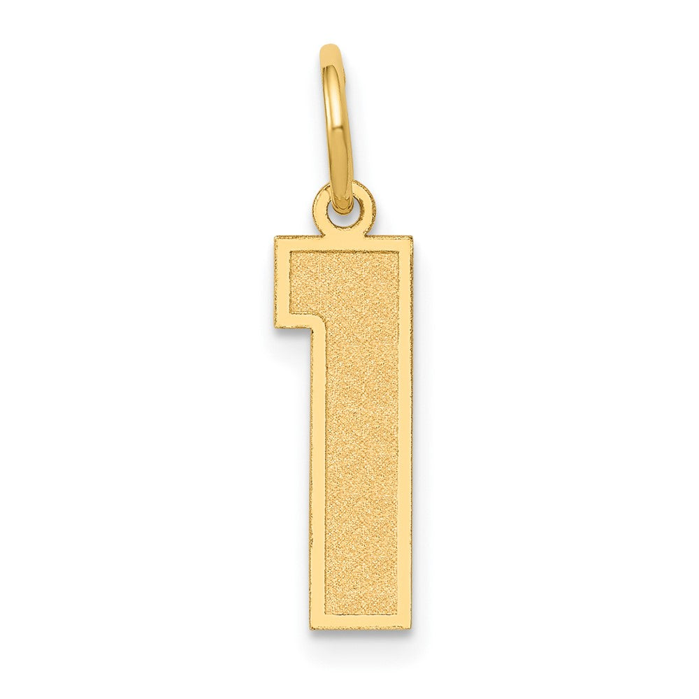 10K Gelbgold Mittel Satiniert Zahl 1 Charm