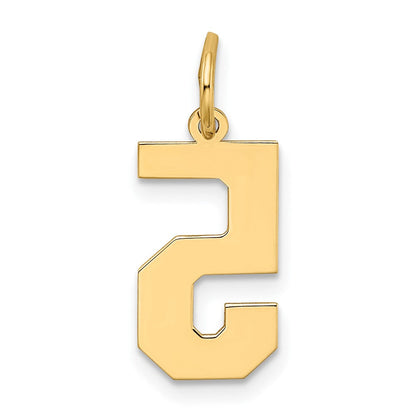 10K Gelbgold Mittel Satiniert Zahl 5 Charm