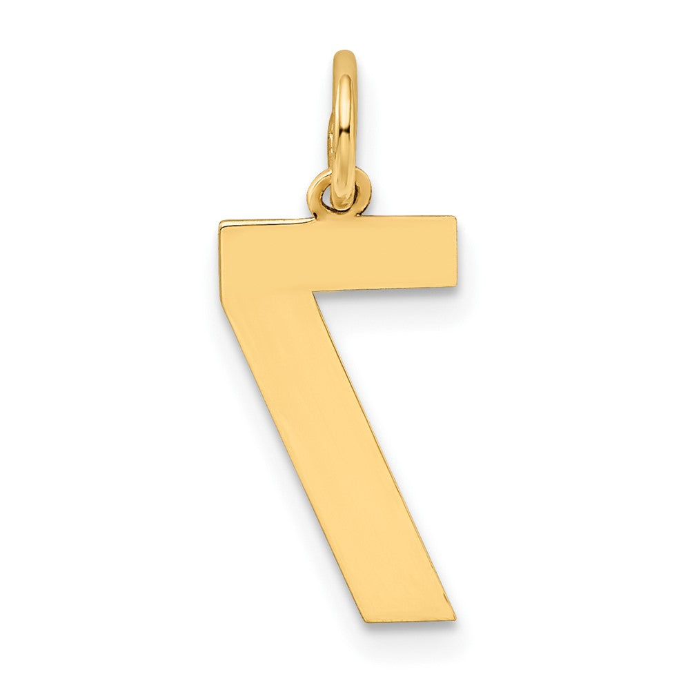 10K Gelbgold Mittel Satiniert Zahl 7 Charm