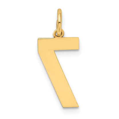 10K Gelbgold Mittel Satiniert Zahl 7 Charm