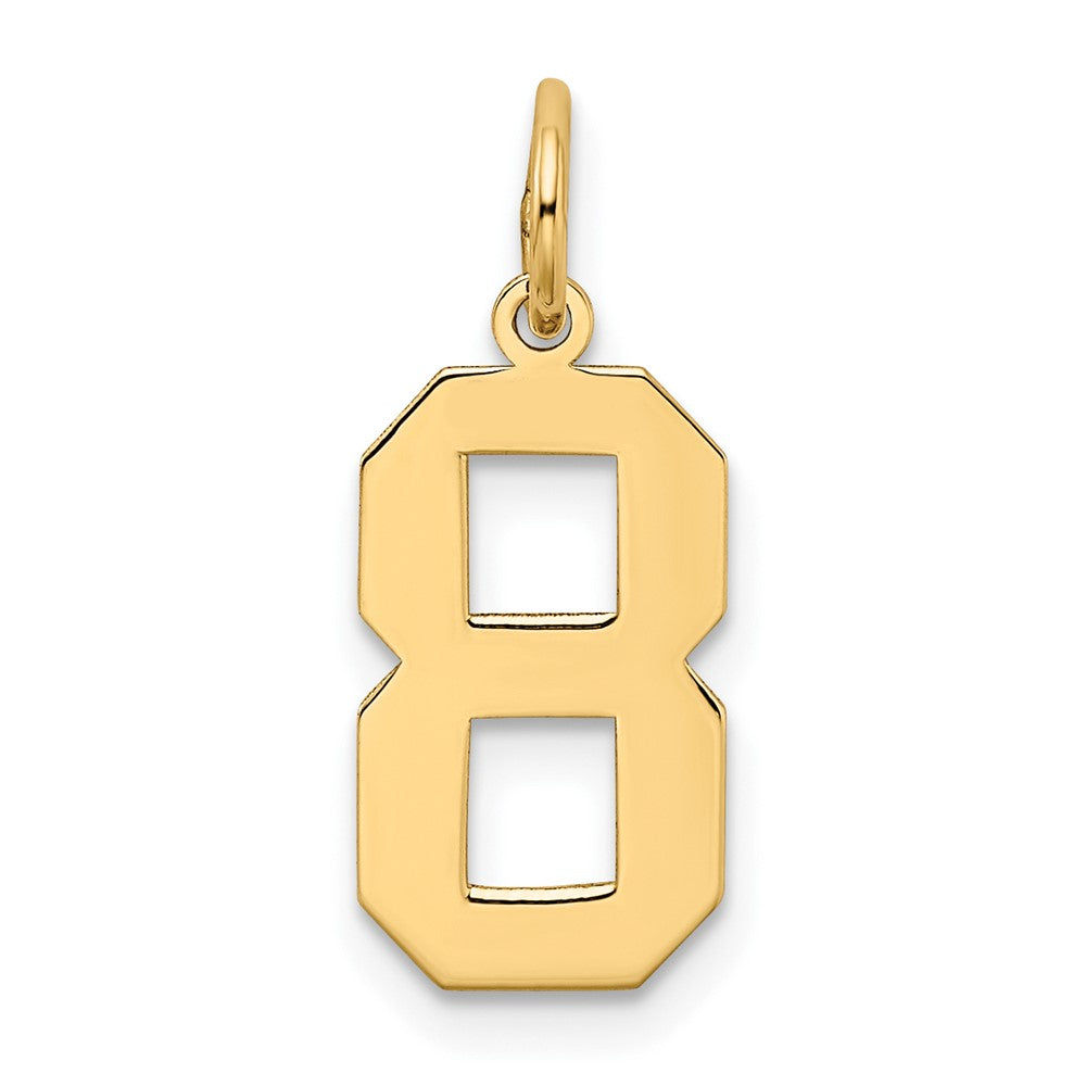 10K Gelbgold Mittel Satiniert Zahl 8 Charm
