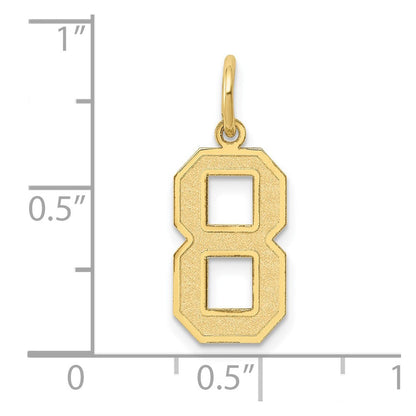 10K Gelbgold Mittel Satiniert Zahl 8 Charm