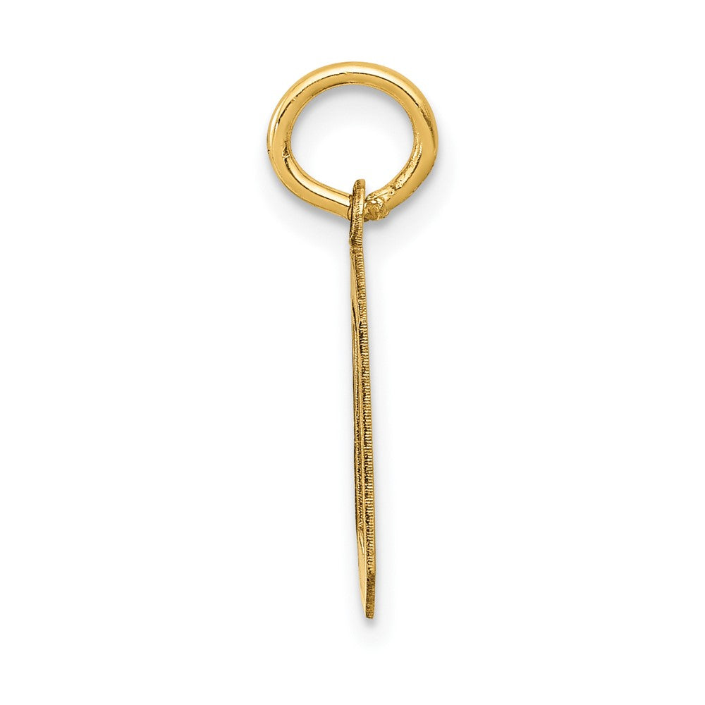 10K Gelbgold Klein Satiniert Zahl 0 Charm