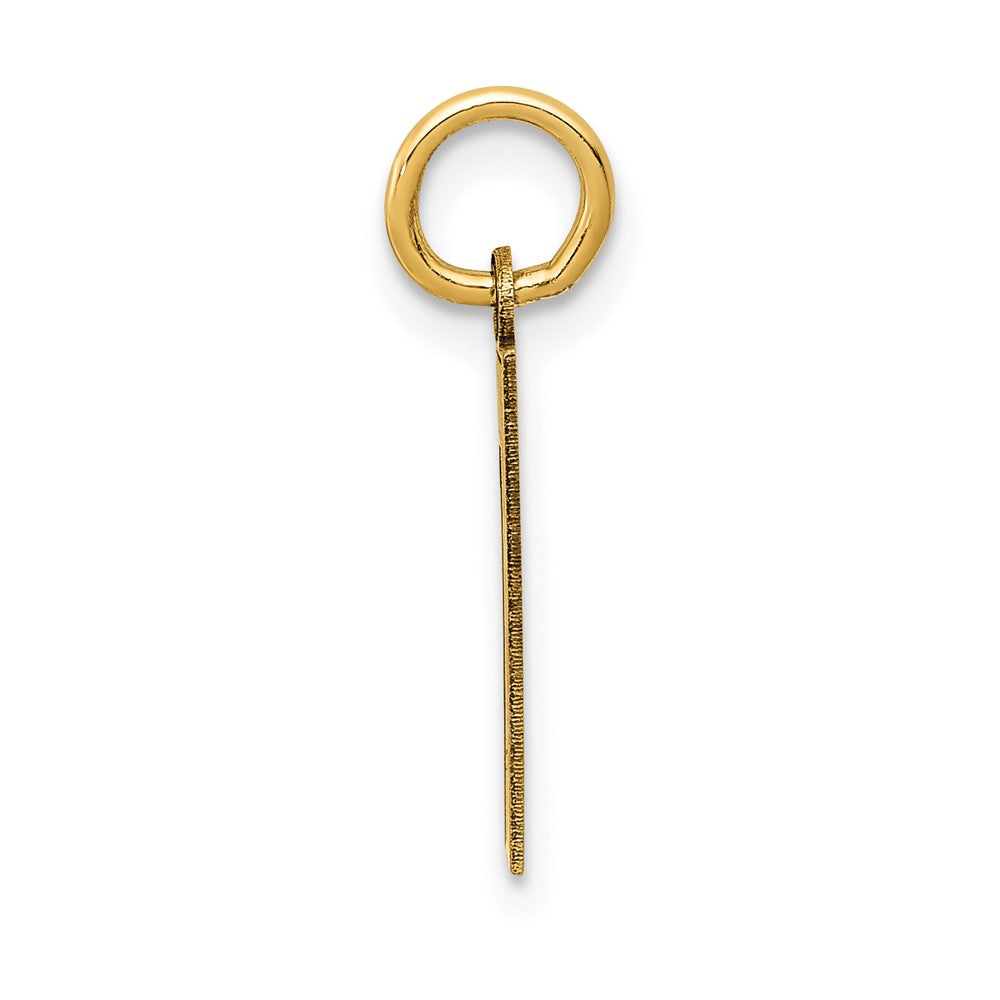 10K Gelbgold Klein Satiniert Zahl 1 Charm