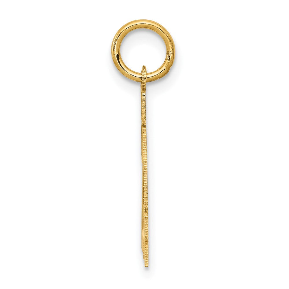 10K Gelbgold Klein Satiniert Zahl 24 Charm