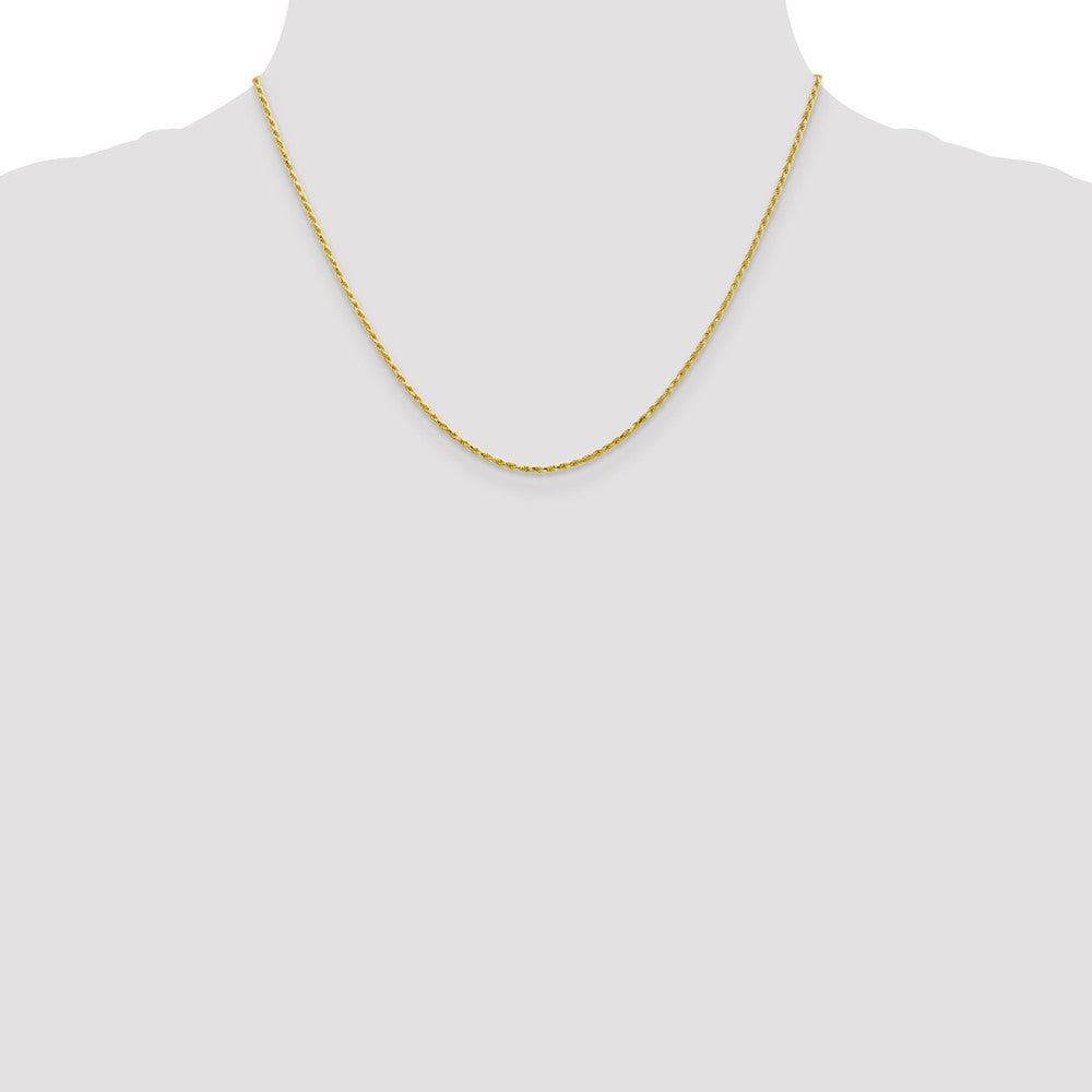 10K Gelbgold 1.3mm Diamantiert Machine Made Kordel Halskette