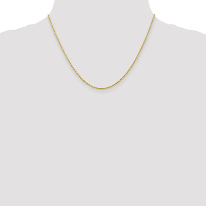 10K Gelbgold 1.3mm Diamantiert Machine Made Kordel Halskette