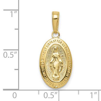 10K Gelbgold Wundertätig Medaille Anhänger