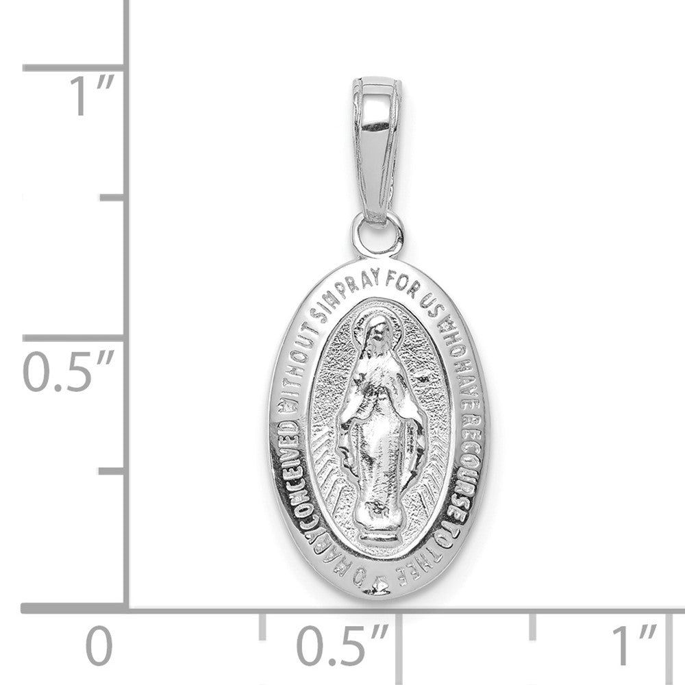 10K Weißgold Wundertätig Medaille Anhänger