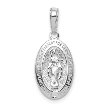 10K Weißgold Wundertätig Medaille Anhänger