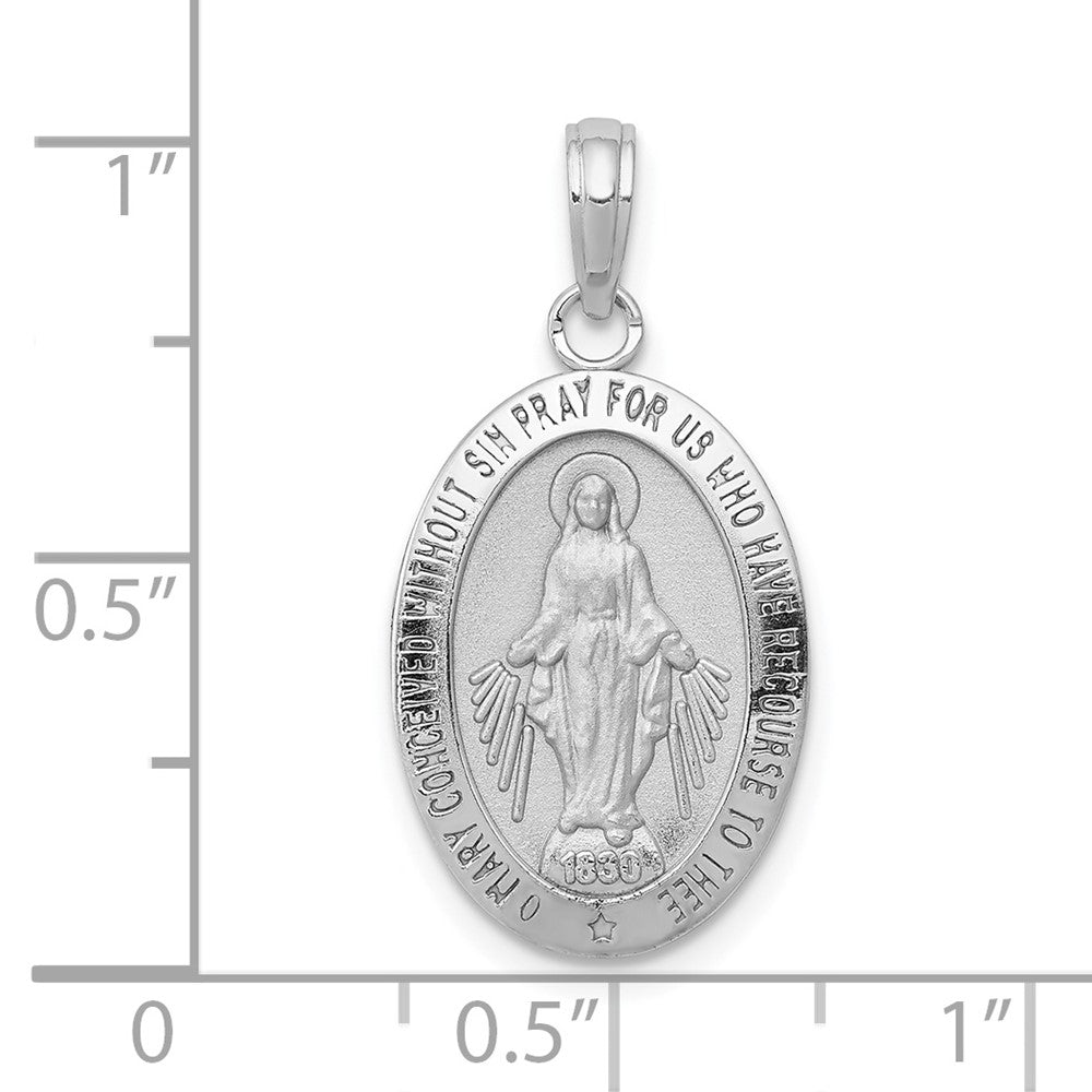 10K Weißgold Wundertätig Medaille Anhänger