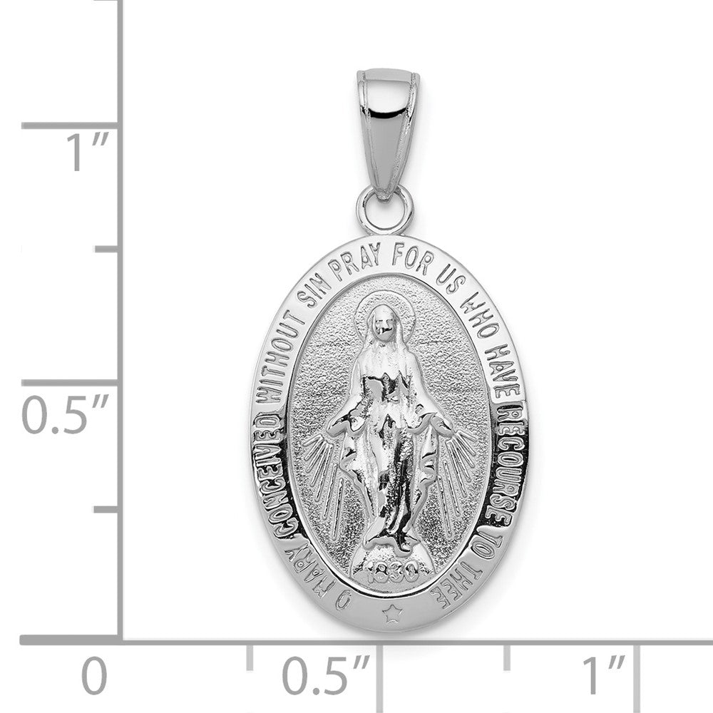 10K Weißgold Wundertätig Medaille Anhänger