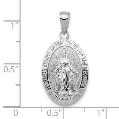 10K Weißgold Wundertätig Medaille Anhänger