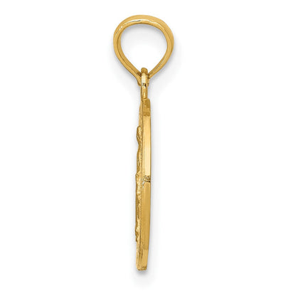10K Gelbgold Wundertätig Medaille Anhänger