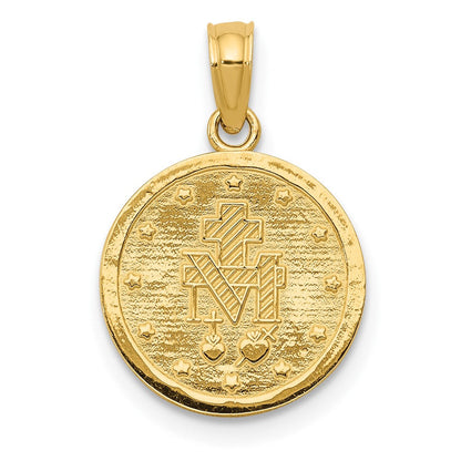 10K Gelbgold Wundertätig Medaille Anhänger