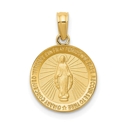 10K Gelbgold Wundertätig Medaille Anhänger