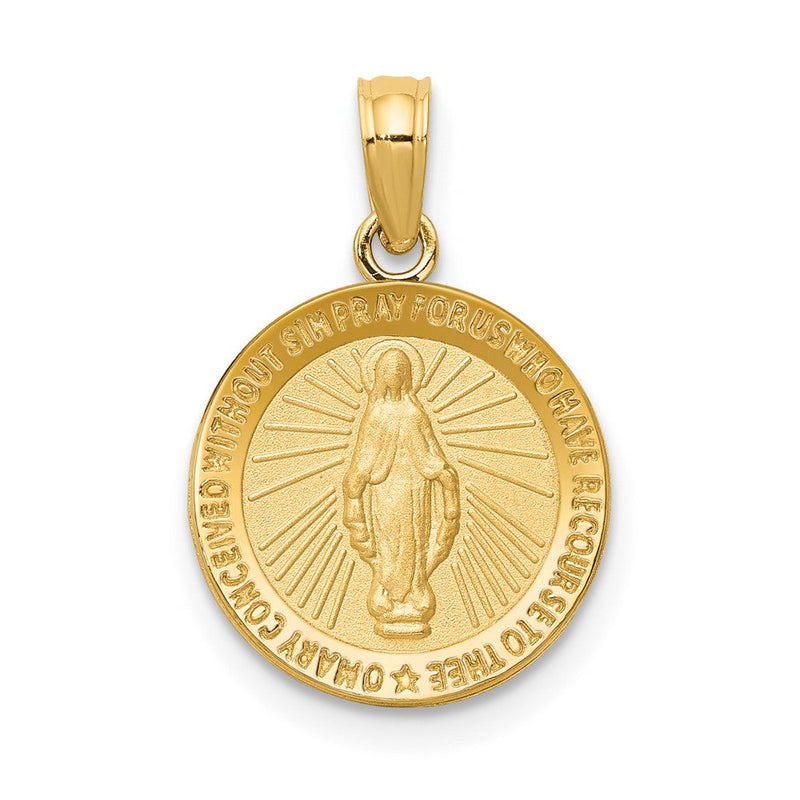 10K Gelbgold Wundertätig Medaille Anhänger