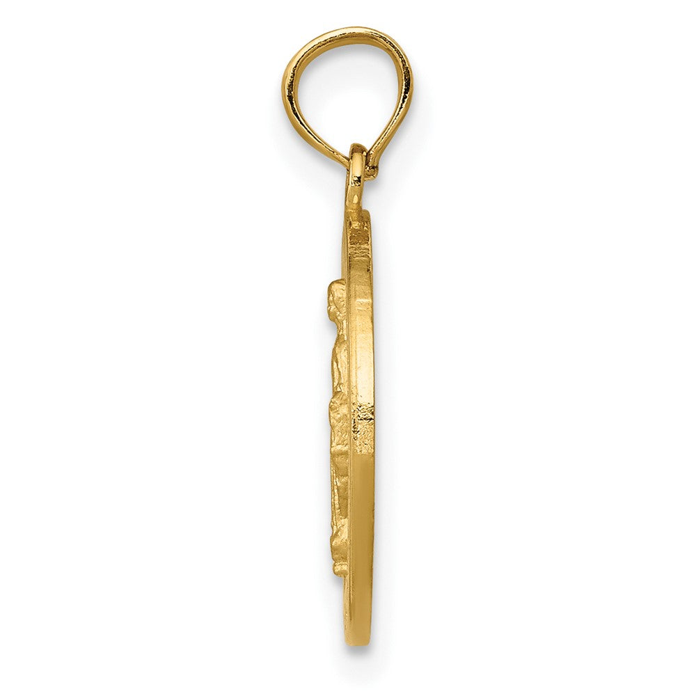 10K Gelbgold Wundertätig Medaille Anhänger