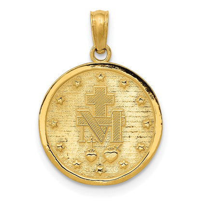 10K Gelbgold Wundertätig Medaille Anhänger