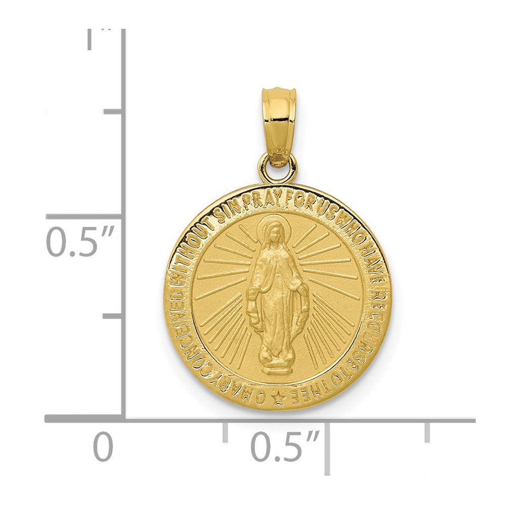 10K Gelbgold Wundertätig Medaille Anhänger