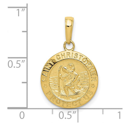 10K Gelbgold Saint Christopher Medaille Charm