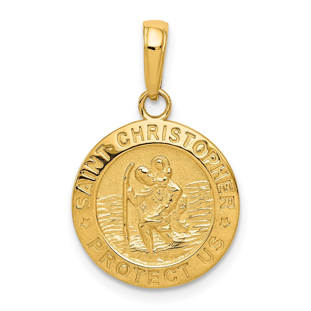 10K Gelbgold Saint Christopher Medaille Charm