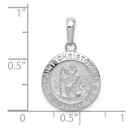 10K Weißgold Saint Christopher Medaille Charm