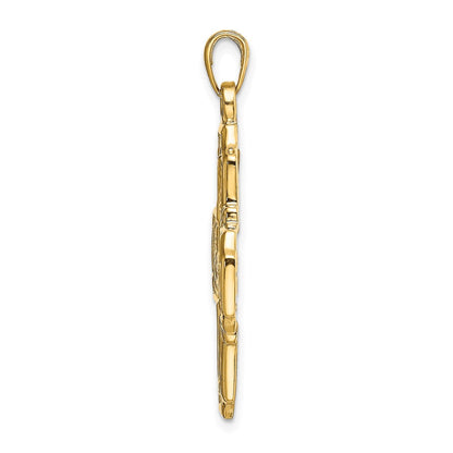 10K Gelbgold Vier-way Medaille Anhänger
