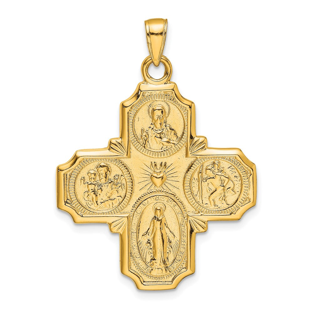 10K Gelbgold Vier-way Medaille Anhänger