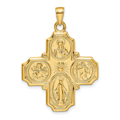10K Gelbgold Vier-way Medaille Anhänger
