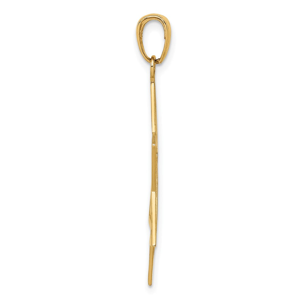 10K Gelbgold Massiv Poliert Stern Of David Charm