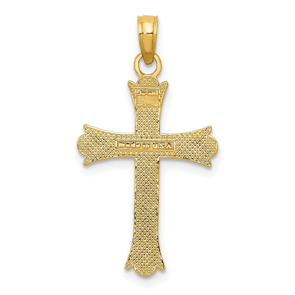 10K Gelbgold 10K Fleur De Lis Kreuz Anhänger