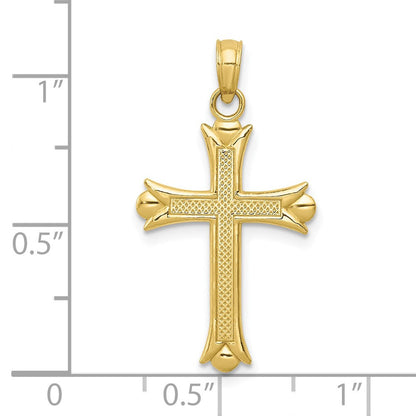 10K Gelbgold 10K Fleur De Lis Kreuz Anhänger