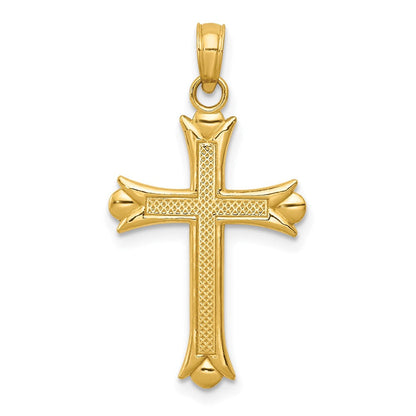 10K Gelbgold 10K Fleur De Lis Kreuz Anhänger