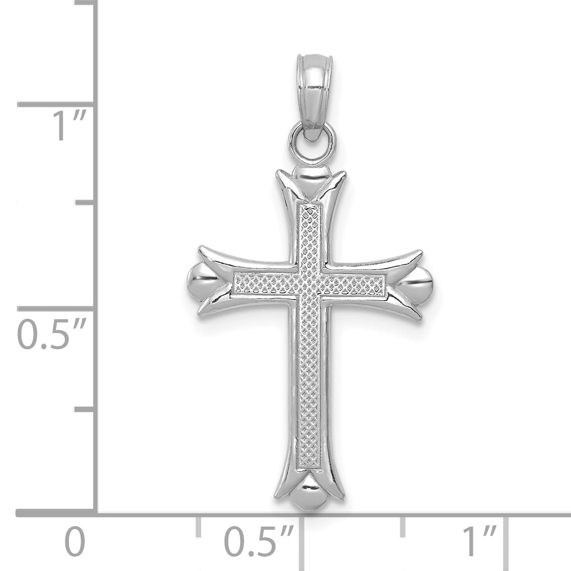 10K Weißgold 10K Fleur De Lis Kreuz Anhänger