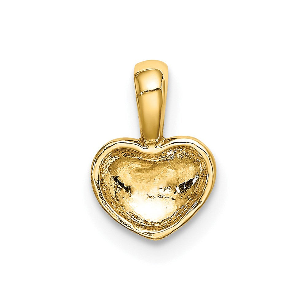 10K Gelbgold 10K Poliert 3d Gewölbt Herz Charm