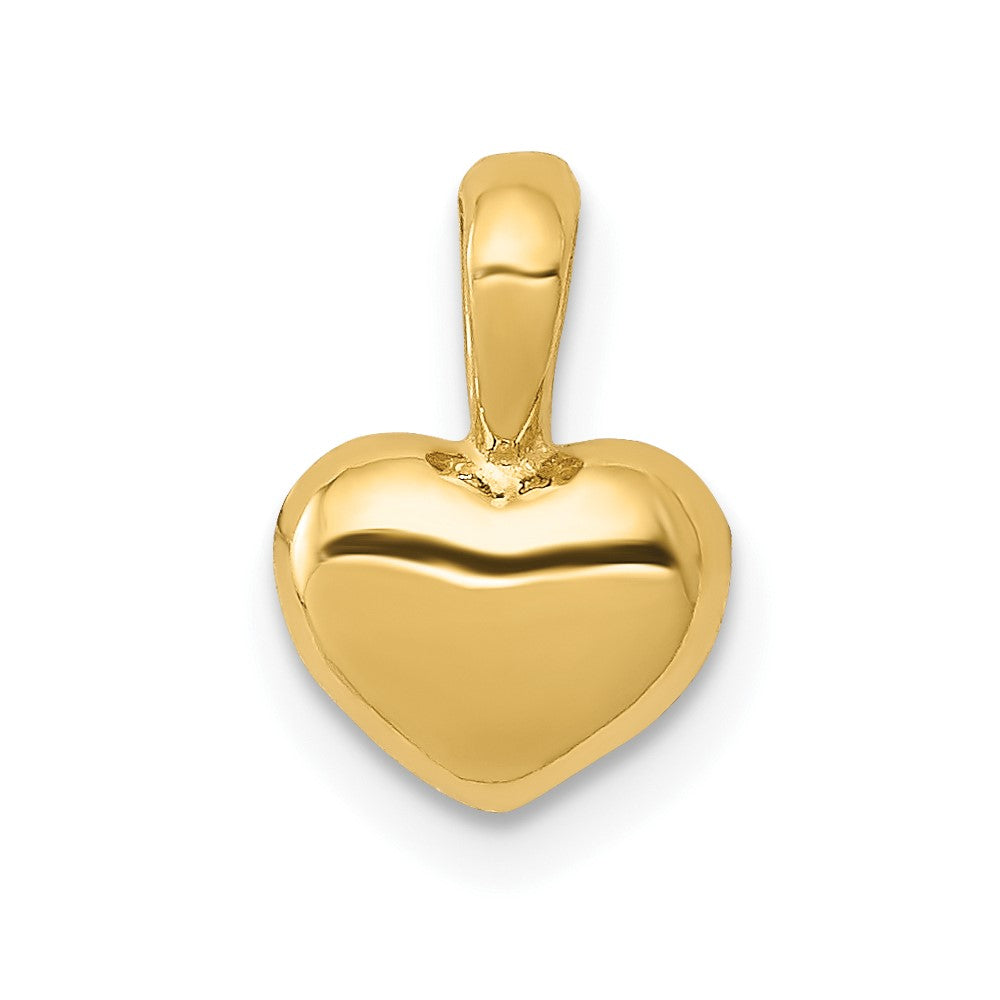 10K Gelbgold 10K Poliert 3d Gewölbt Herz Charm