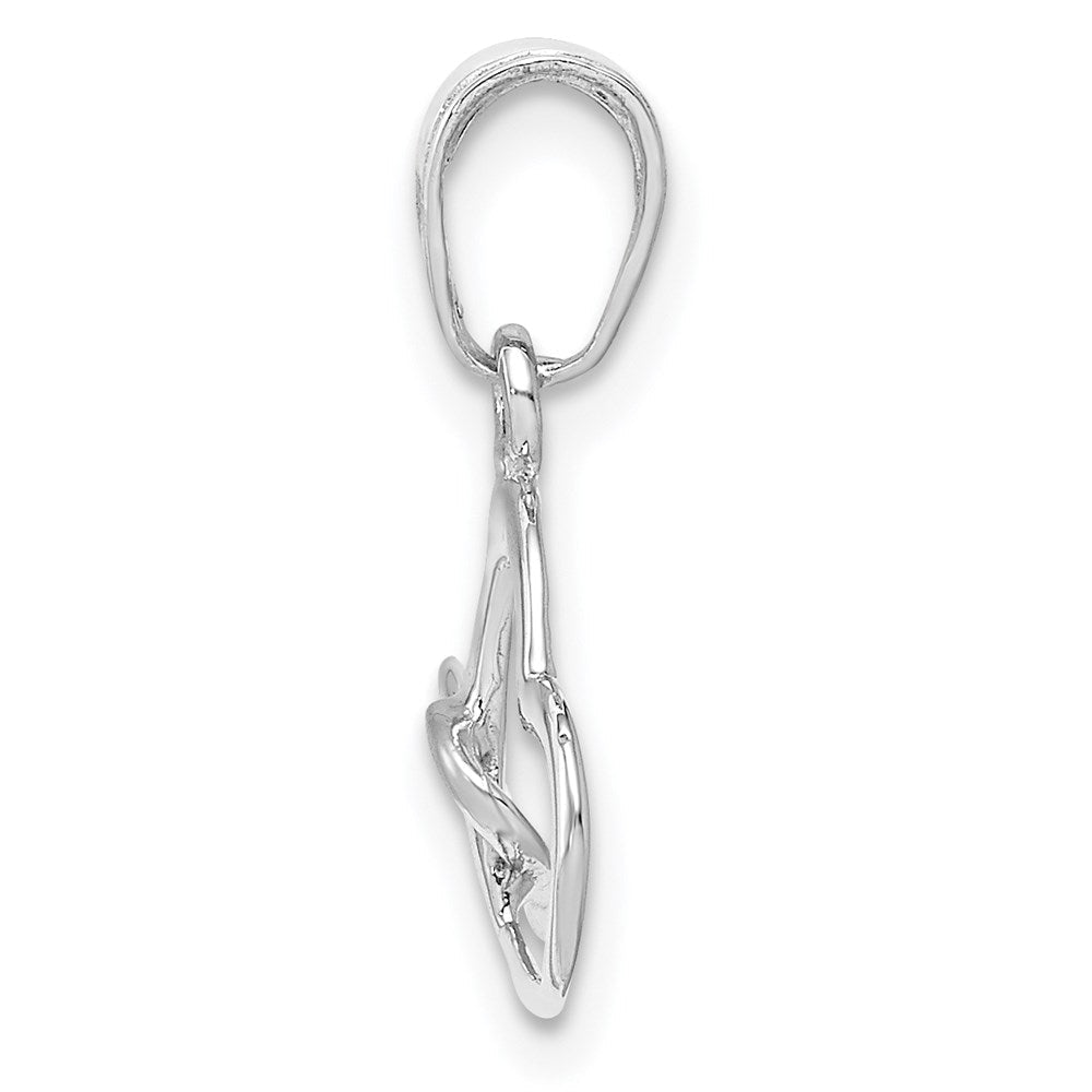 10K Weißgold 10K Poliert Intertwined Doppelt Herz Anhänger