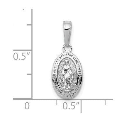 10K Weißgold Wundertätig Medaille Charm